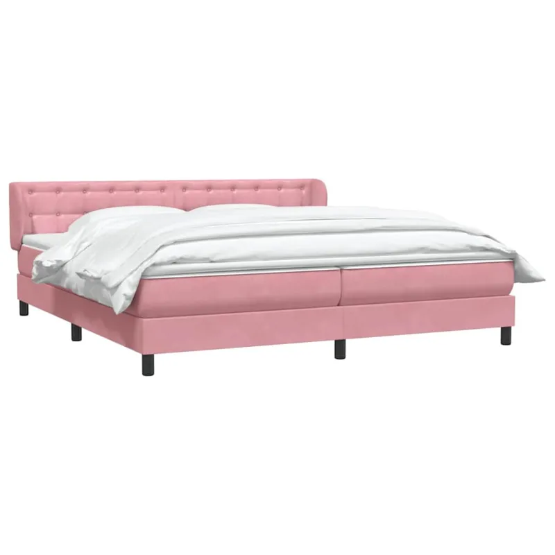 Box Spring Lova su čiužiniais Rožinis 180x210 cm Velvet