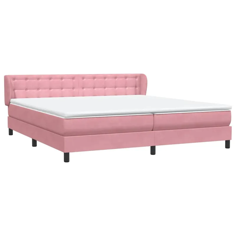 Box Spring Lova su čiužiniais Rožinis 180x210 cm Velvet