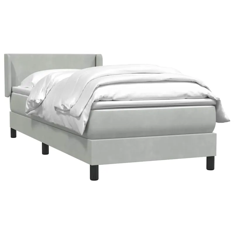 Box Spring Lova su čiužiniu Šviesiai pilka 90x210 cm Velvet
