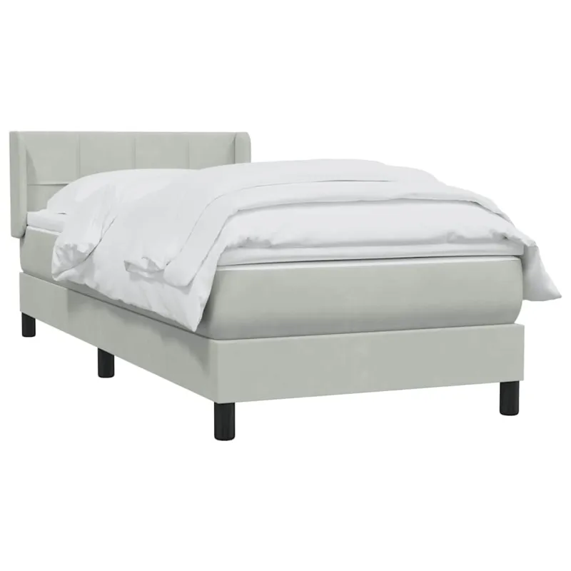 Box Spring Lova su čiužiniu Šviesiai pilka 90x210 cm Velvet