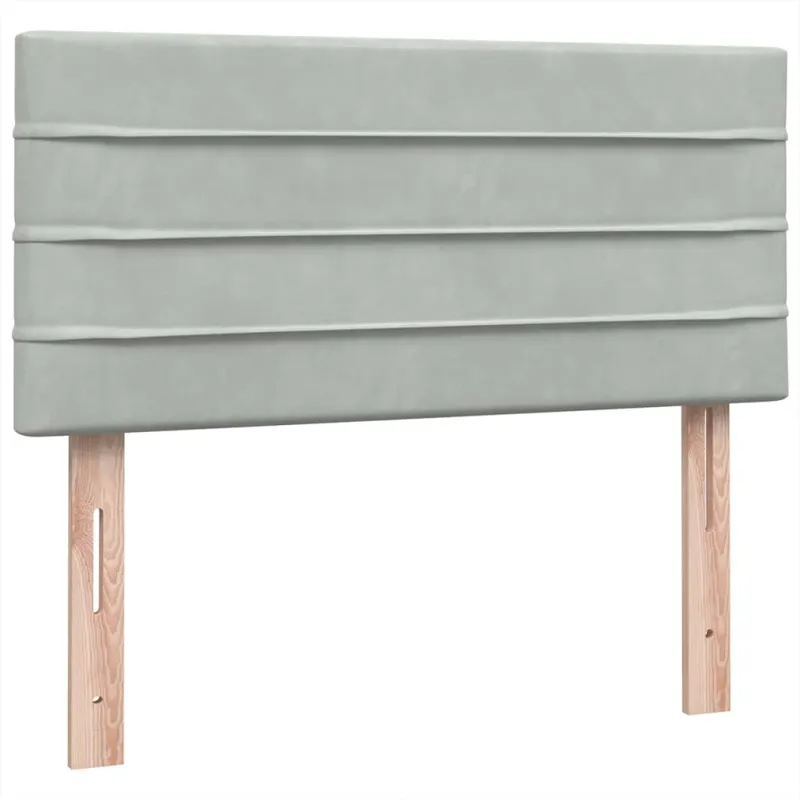 Box Spring Lova su čiužiniu Šviesiai pilka 90x210 cm Velvet