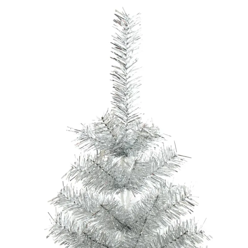 Dirbtinė Kalėdų eglutė su stovu, sidabrinės spalvos, 120cm, PET