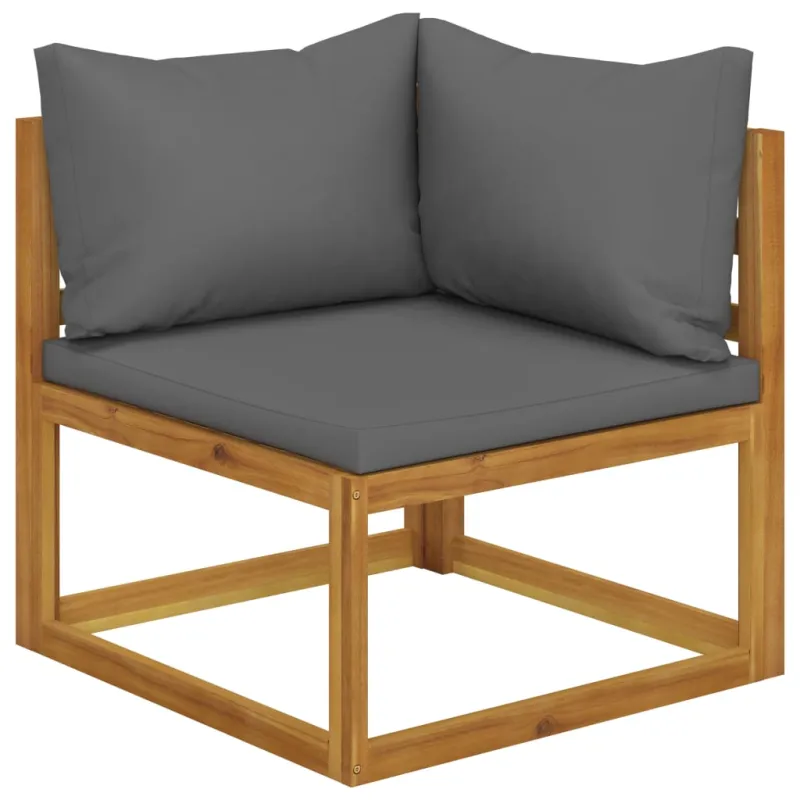 Kolmipaikkainen puutarjousa, tyynyillä, akatsiapuuta