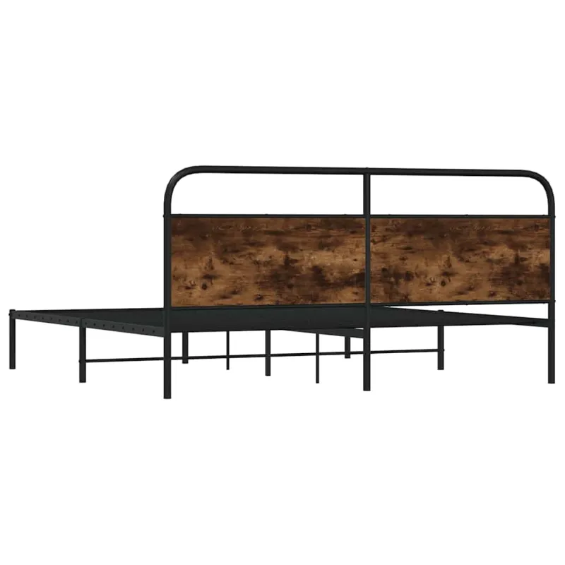 Lovos rėmas be čiužinio, dūminio ąžuolo, 180x200cm, metalas