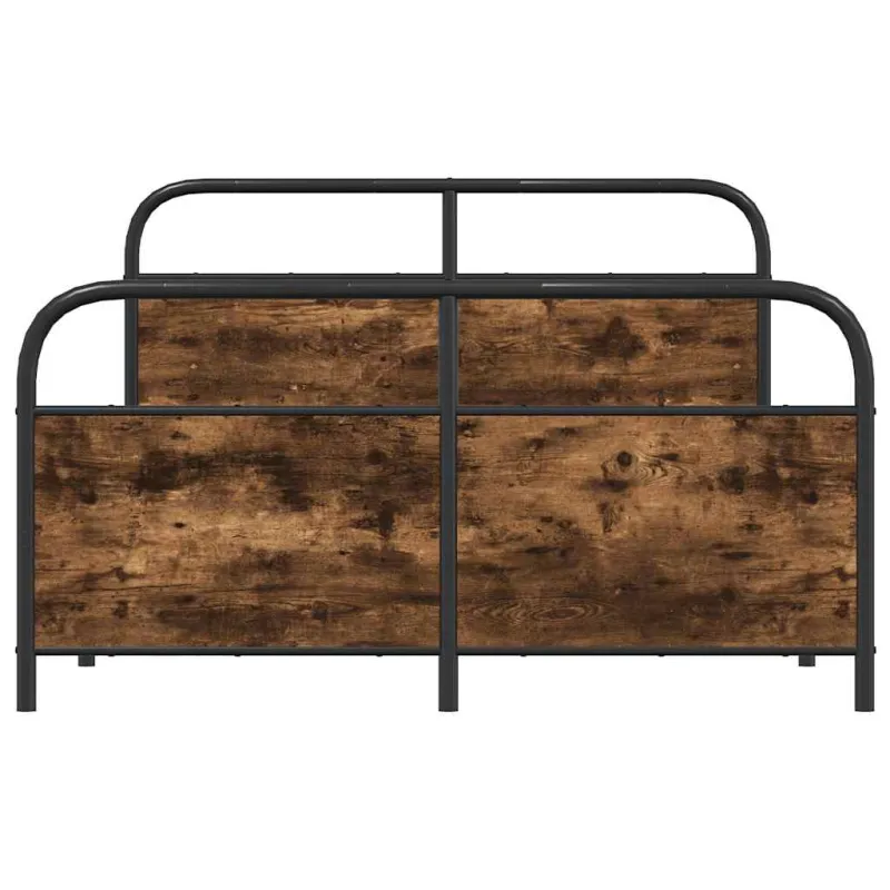 Lovos rėmas be čiužinio, dūminio ąžuolo, 137x190 cm, metalas