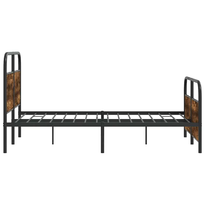Lovos rėmas be čiužinio, dūminio ąžuolo, 137x190 cm, metalas
