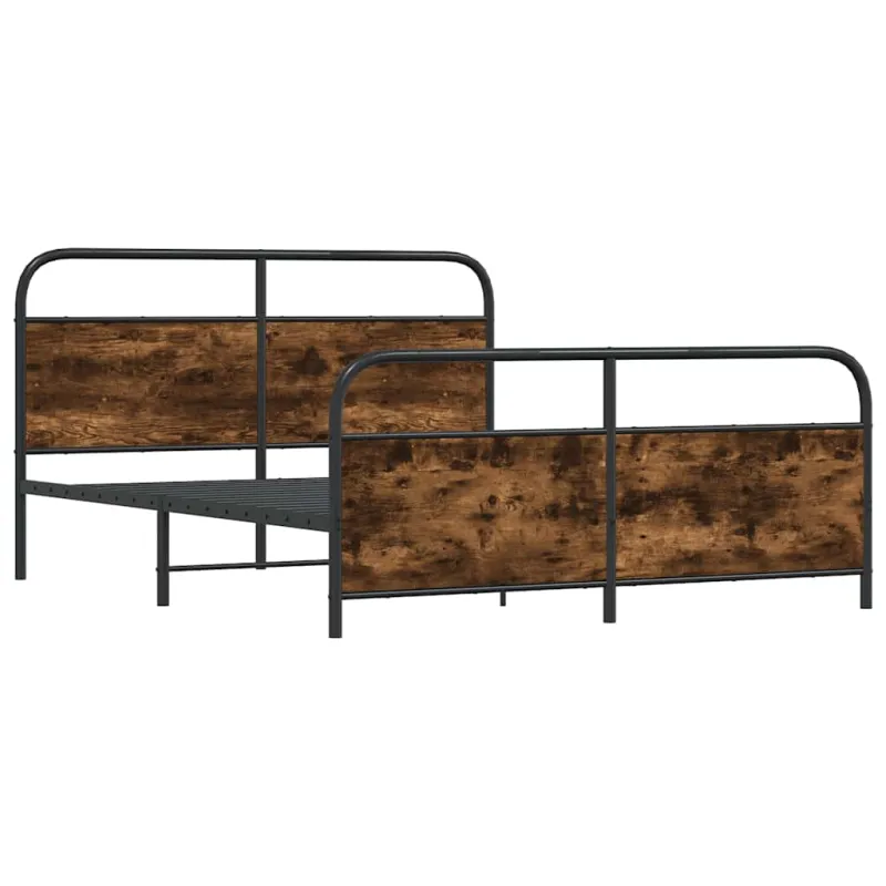 Lovos rėmas be čiužinio, dūminio ąžuolo, 183x213cm, metalas