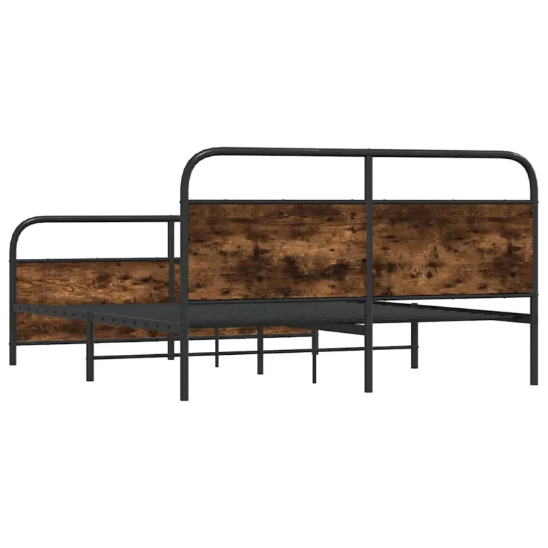 Lovos rėmas be čiužinio, dūminio ąžuolo, 183x213cm, metalas