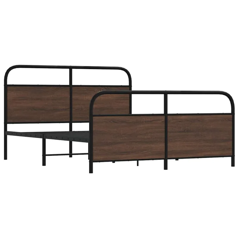 Lovos rėmas be čiužinio, rudas ąžuolo, 150x200cm, metalas