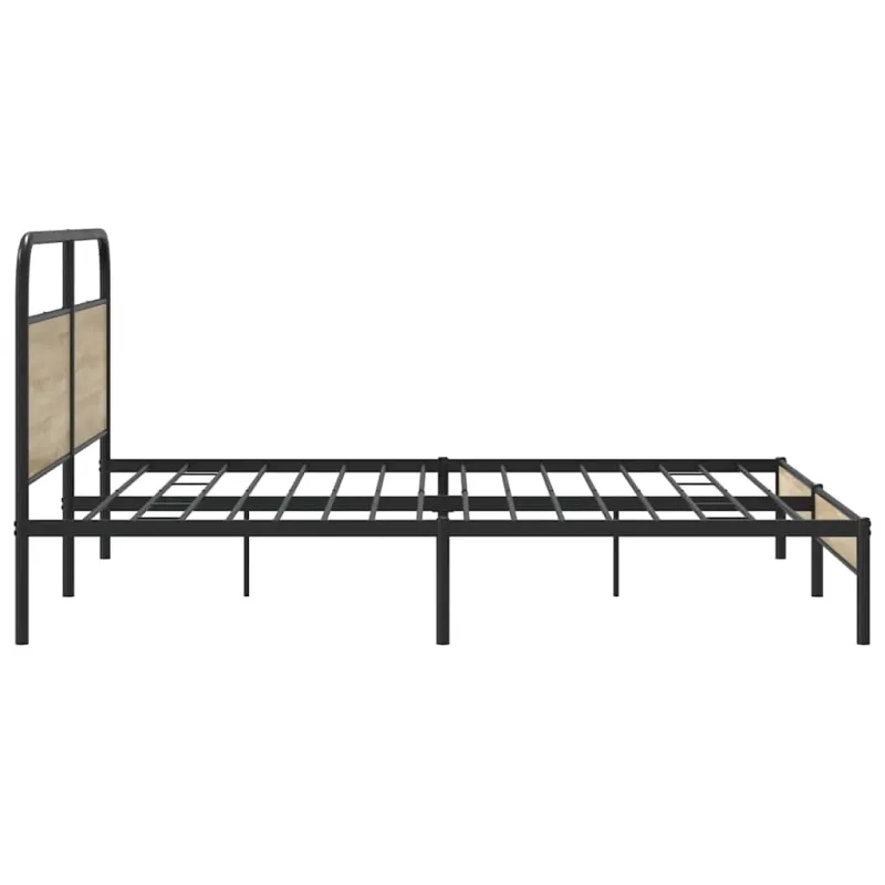 Lovos rėmas be čiužinio, dūminio ąžuolo, 193x203cm, metalas