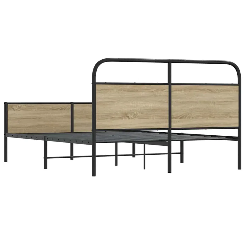 Lovos rėmas be čiužinio, dūminio ąžuolo, 160x200cm, metalas