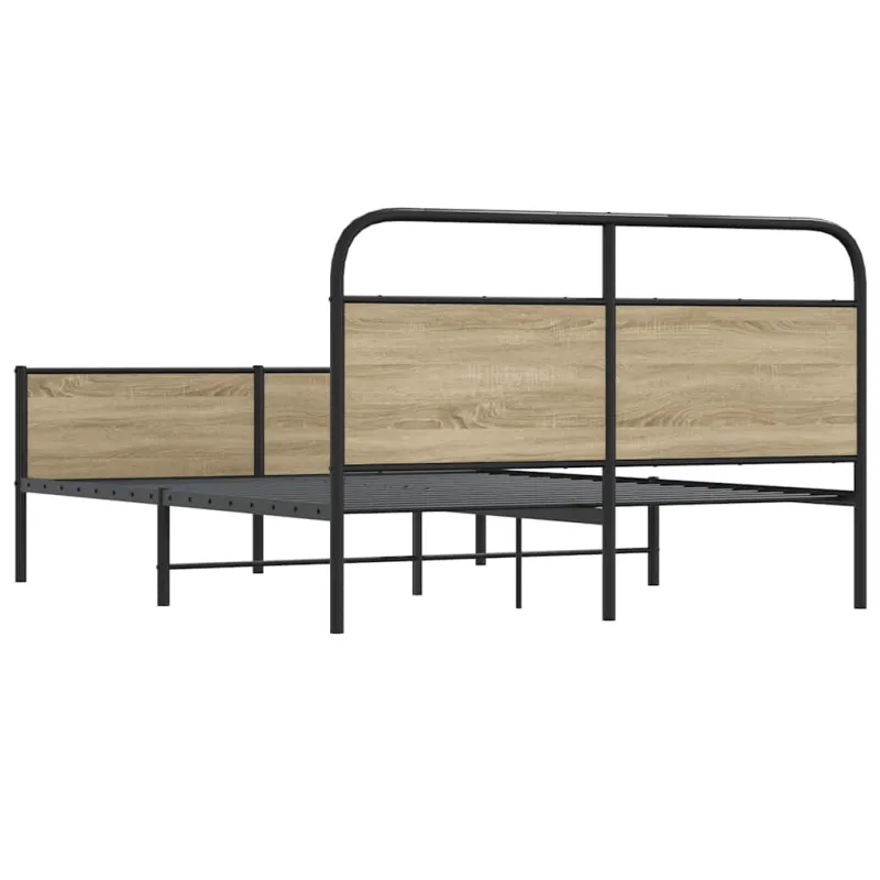 Lovos rėmas be čiužinio, dūminio ąžuolo, 180x200cm, metalas