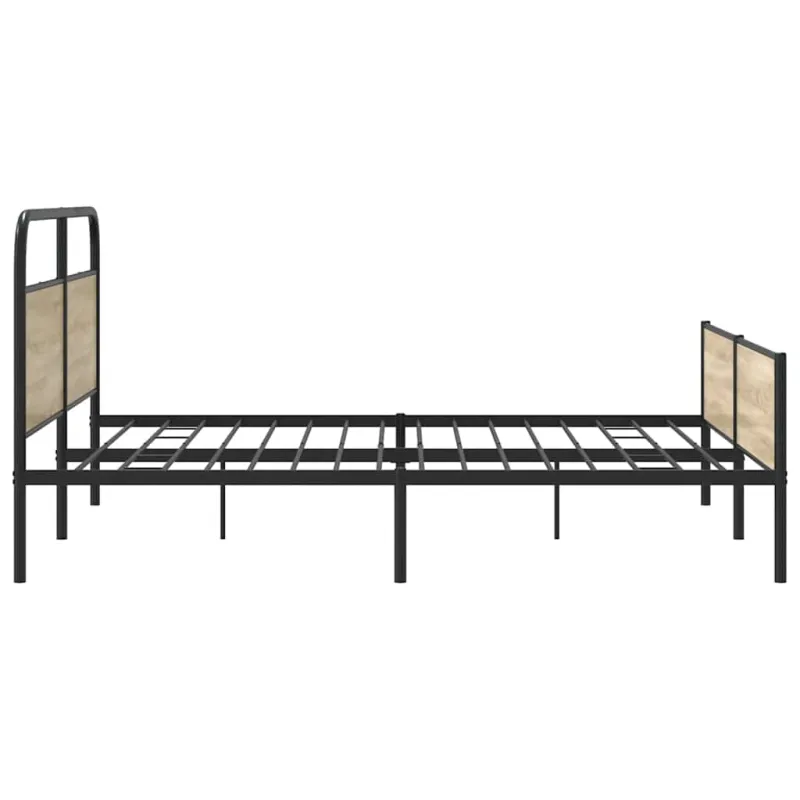 Lovos rėmas be čiužinio, dūminio ąžuolo, 183x213cm, metalas