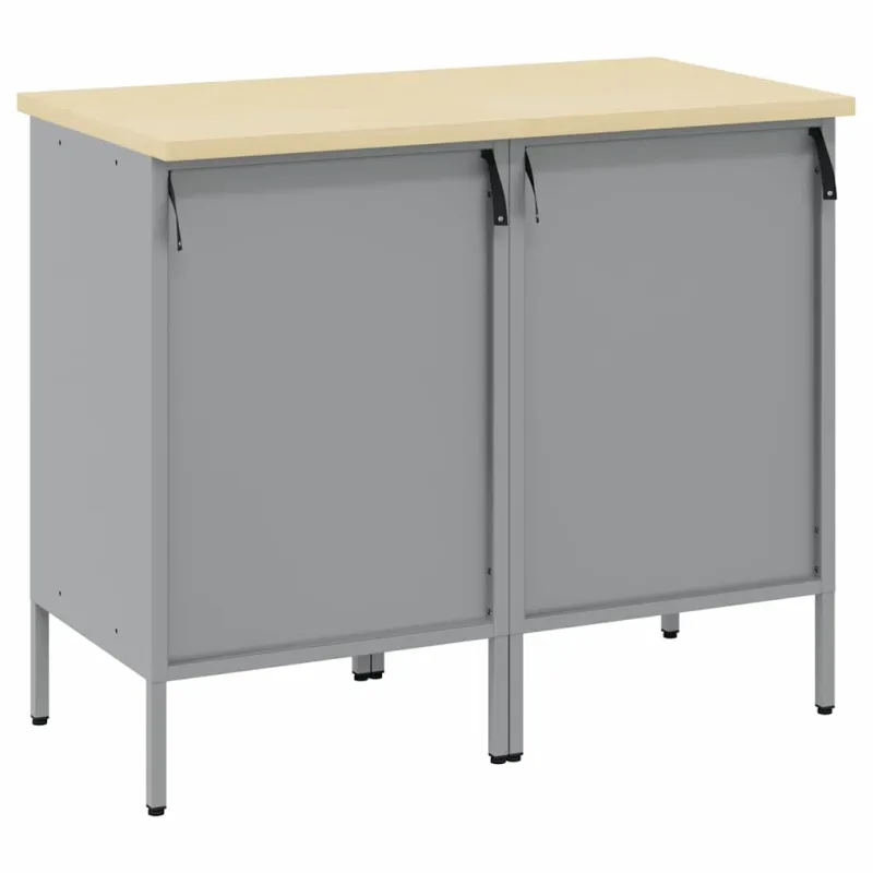 Darbo spinta su stalčių 2 pcs Raudona ir pilka 100 x 55 x 85 cm