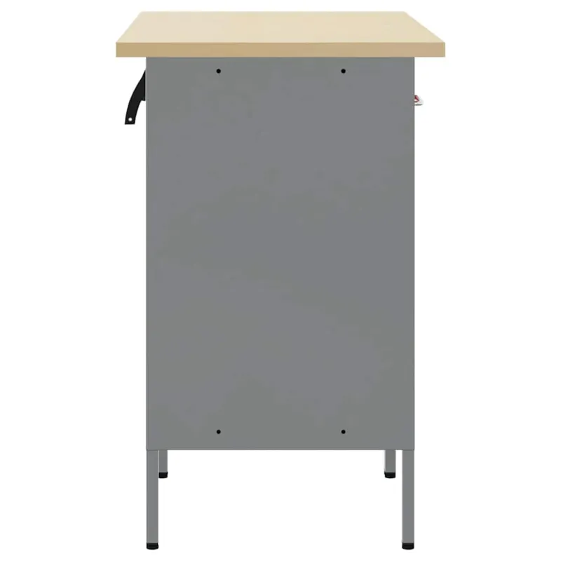 Darbo spinta su stalčių 2 pcs Raudona ir pilka 100 x 55 x 85 cm
