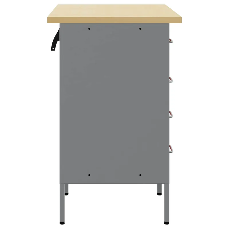 Darbo spinta su stalčių 2 pcs Raudona ir pilka 100 x 55 x 85 cm