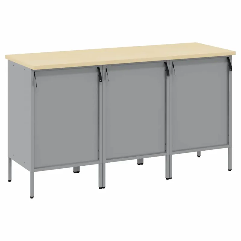 Darbo spinta su stalčių 3 pcs Raudona ir pilka 150 x 55 x 85 cm