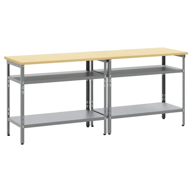 Darbastalio komplektas 2 pcs Bežinė ir pilka 200 x 55 x 85 cm