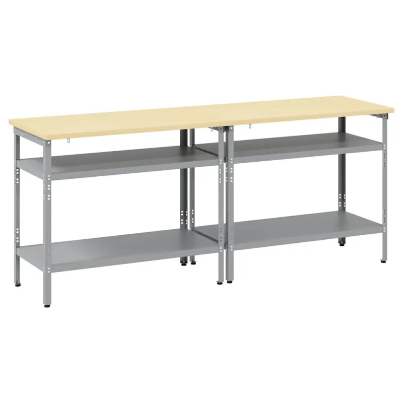 Darbastalio komplektas 2 pcs Bežinė ir pilka 200 x 55 x 85 cm