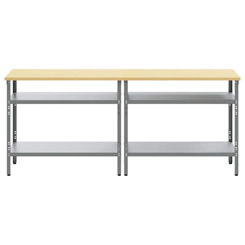 Darbastalio komplektas 2 pcs Bežinė ir pilka 200 x 55 x 85 cm