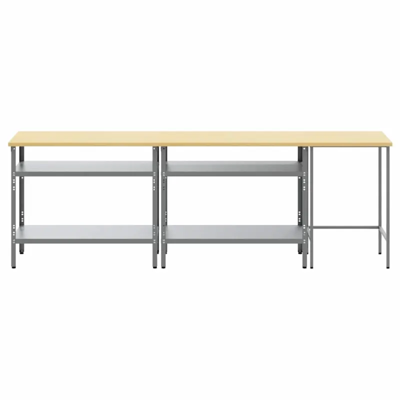 Darbastalio komplektas su lentyna 3 pcs Bežinė ir pilka