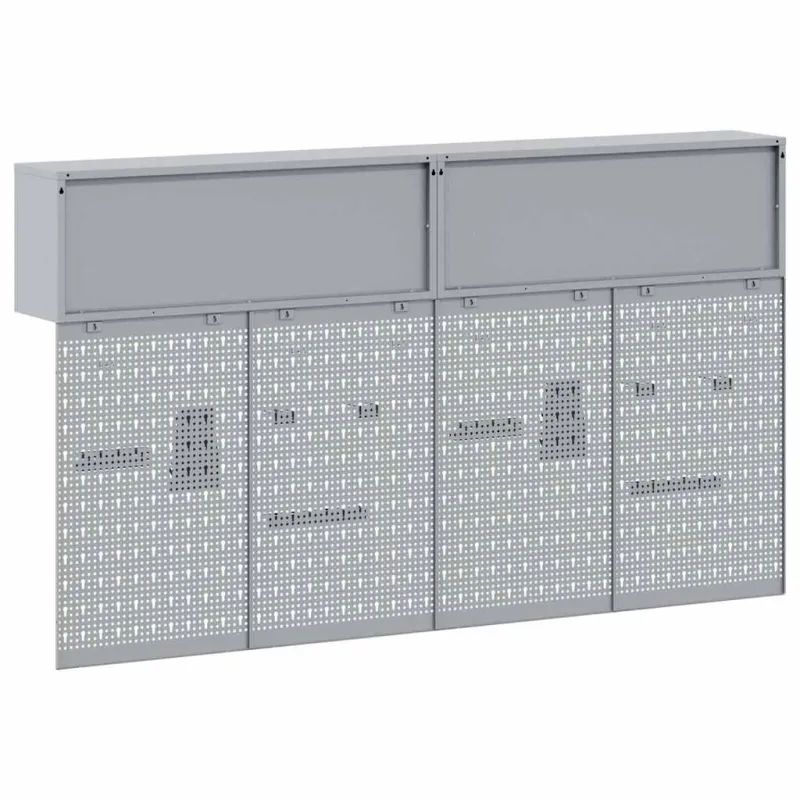 Įrankių spintelių rinkinys su lentyna su saugykla 6 pcs Juoda