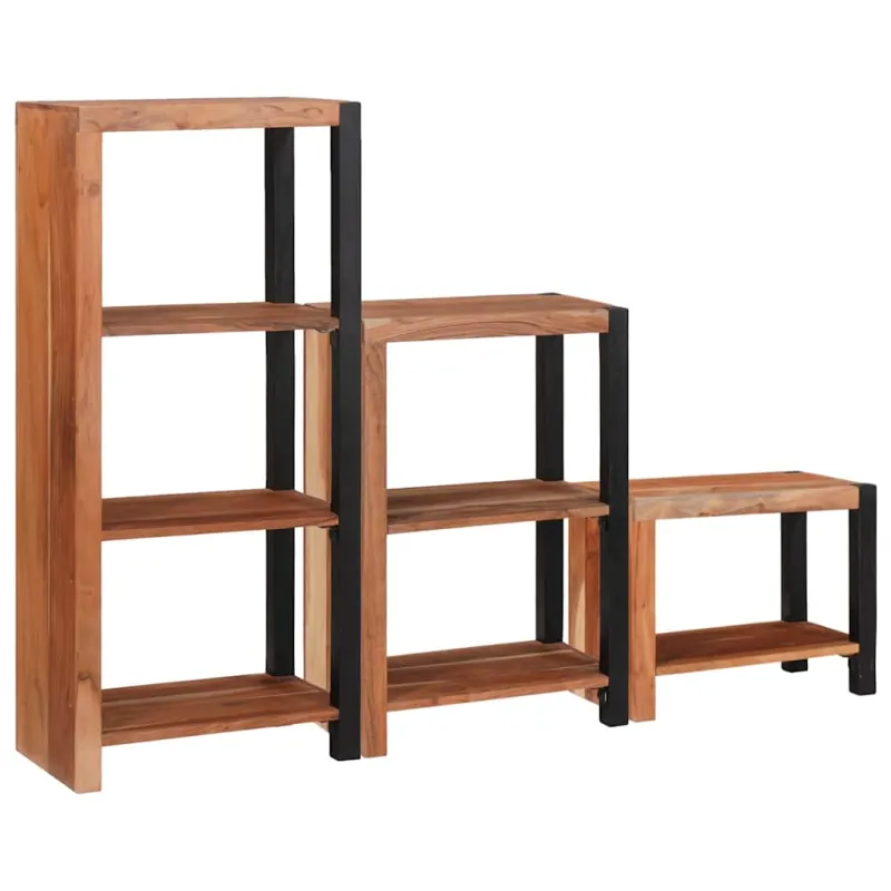 Knygų lentyna 3 pcs Ruda 50 x 30 x 110 cm