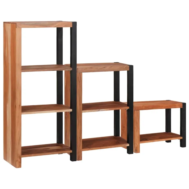 Knygų lentyna 3 pcs Ruda 50 x 30 x 110 cm