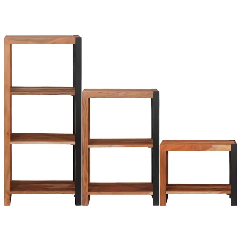 Knygų lentyna 3 pcs Ruda 50 x 30 x 110 cm