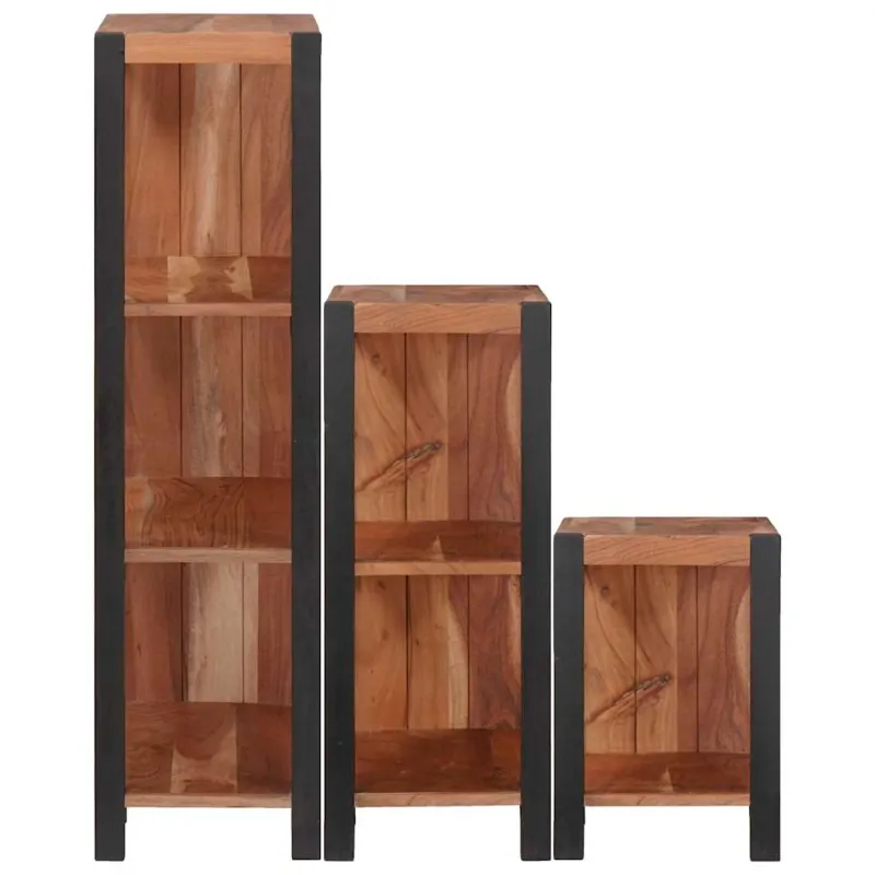 Knygų lentyna 3 pcs Ruda 50 x 30 x 110 cm