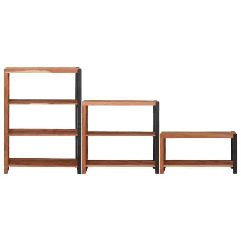 Knygų lentyna 3 pcs Ruda 80 x 30 x 110 cm