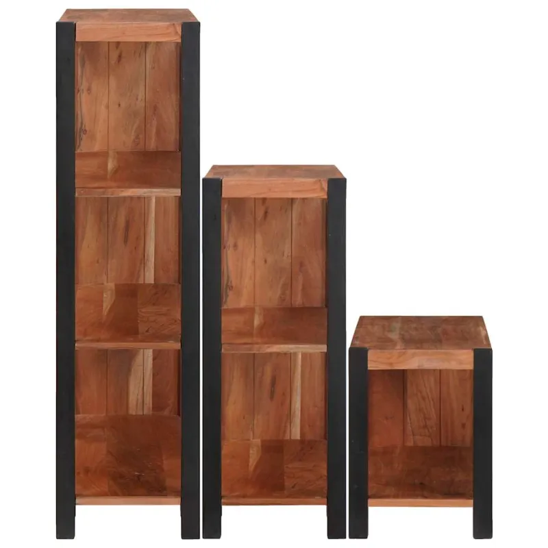 Knygų lentyna 3 pcs Ruda 80 x 30 x 110 cm
