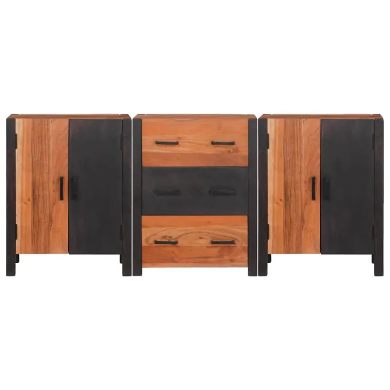Kabalas 3 pcs Ruda 55 x 30 x 75 cm Kietos akacijos mediena