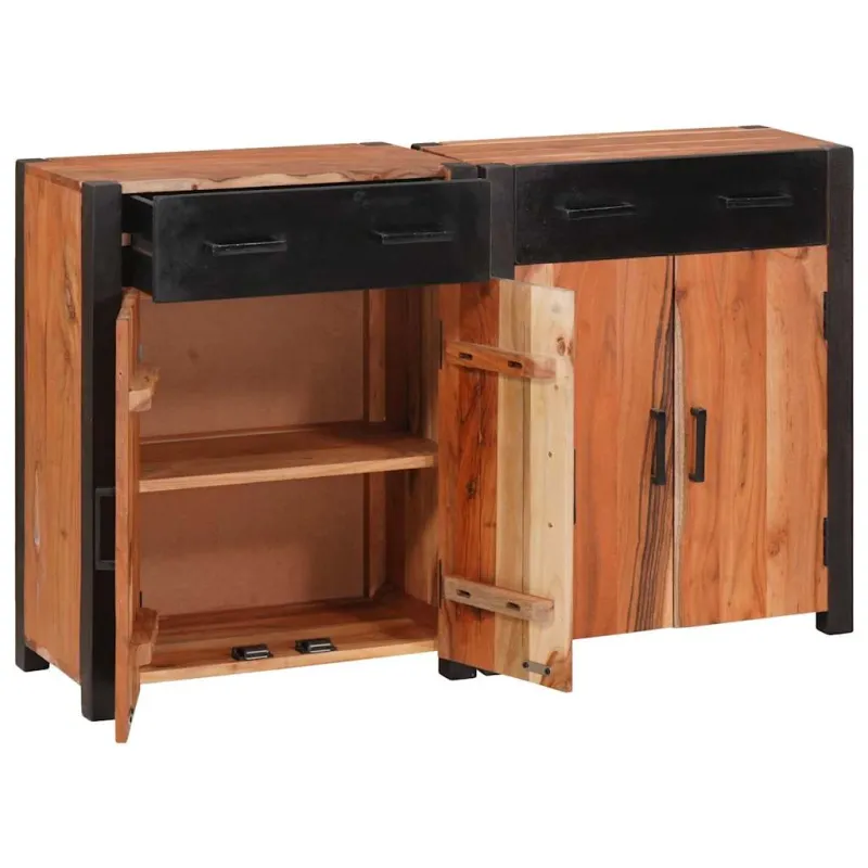Kabalas 2 pcs Ruda 110 x 30 x 75 cm Kietos akacijos mediena