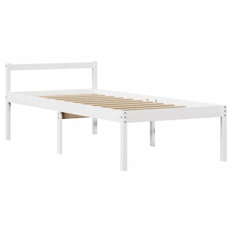 Lova su knygų spinta be čiužinio, balta, 75x190cm, pušis