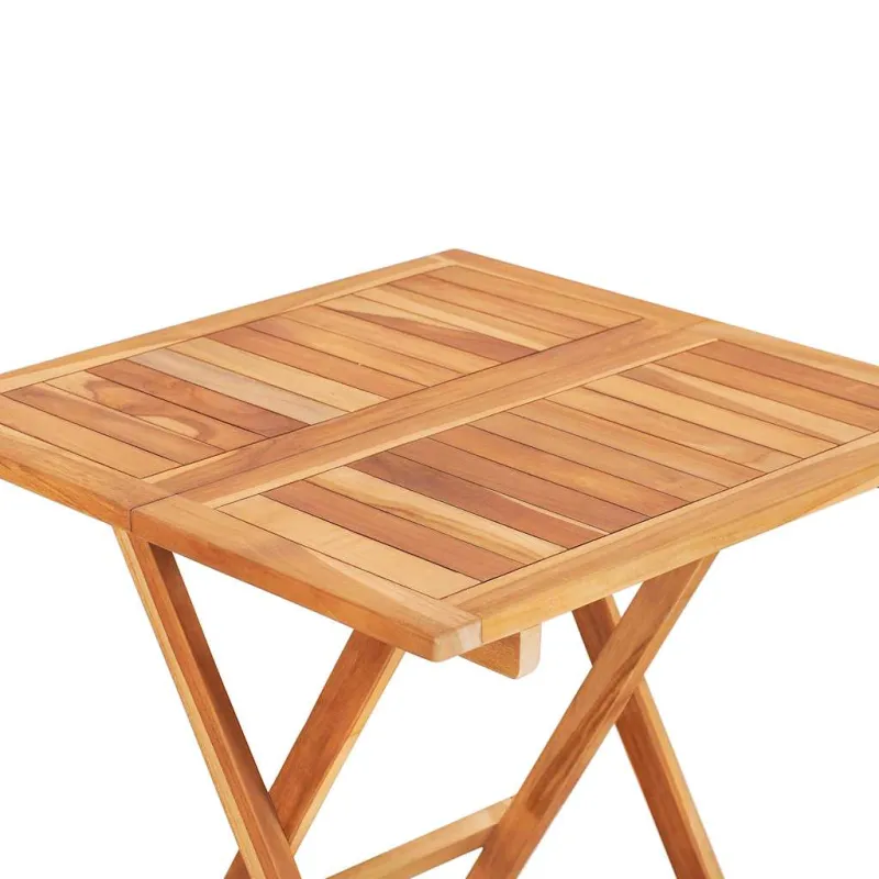 Bistro-Setti har grå puter, 3 deler, teak