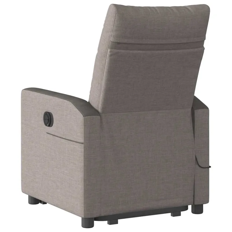 Atsistojantis elektrinis masažinis krėslas, taupe, audinys