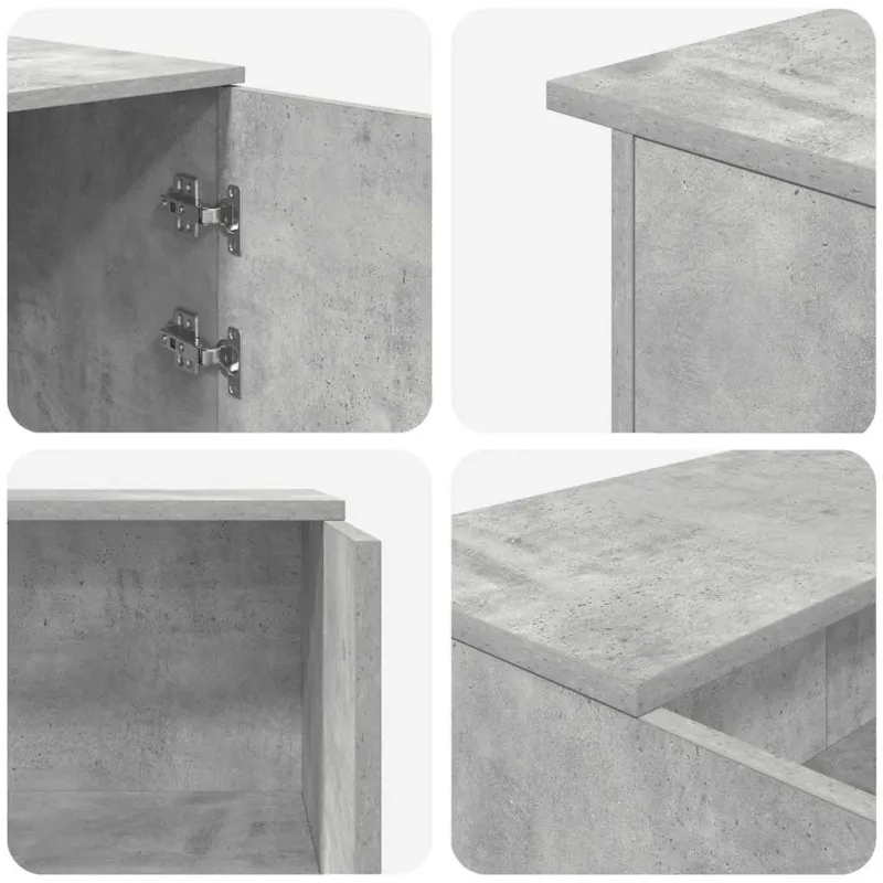 Registratūra, betono pilkas, 135x50x103,5 cm, apdirbta mediena