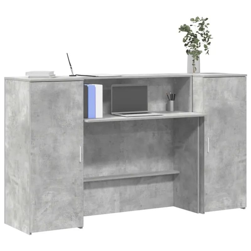 Registratūra, betono pilkas, 180x50x103,5 cm, apdirbta mediena