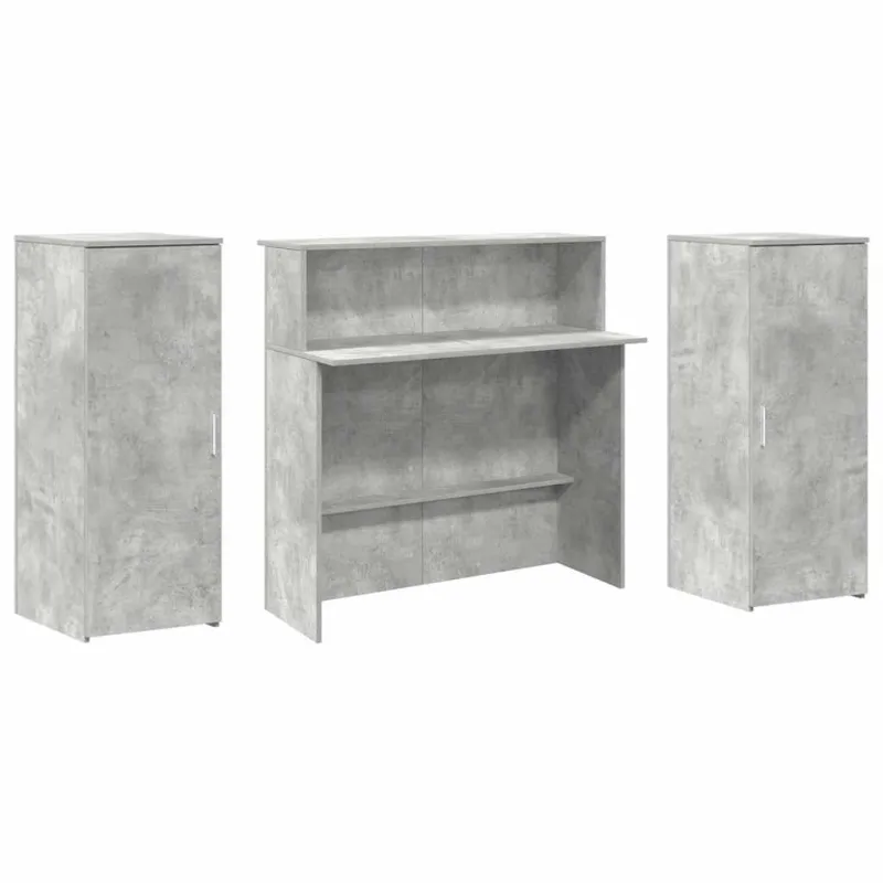 Registratūra, betono pilkas, 180x50x103,5 cm, apdirbta mediena