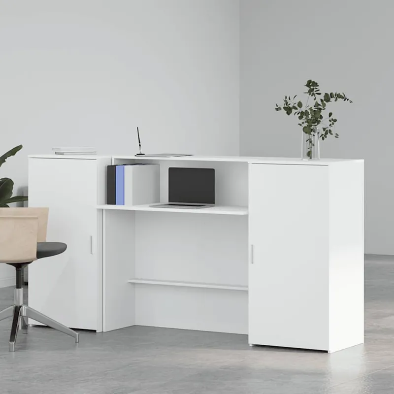 Registratūra, baltos spalvos, 200x50x103,5 cm, apdirbta mediena
