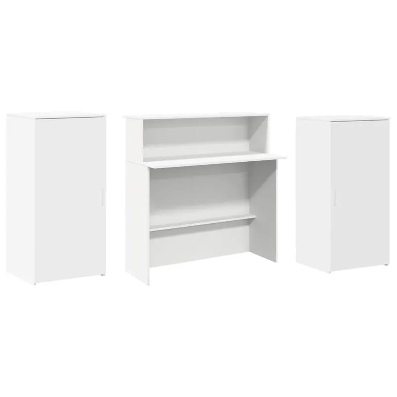 Registratūra, baltos spalvos, 200x50x103,5 cm, apdirbta mediena