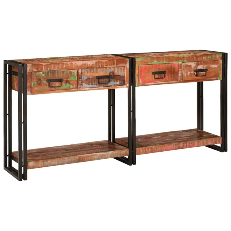 Konsoliniai staliukai 2 pcs Įvairiaspalvis 161 x 33 x 75 cm