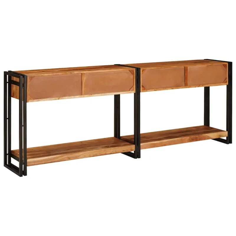 Konsoliniai staliukai 2 pcs Ruda Kietos akacijos mediena