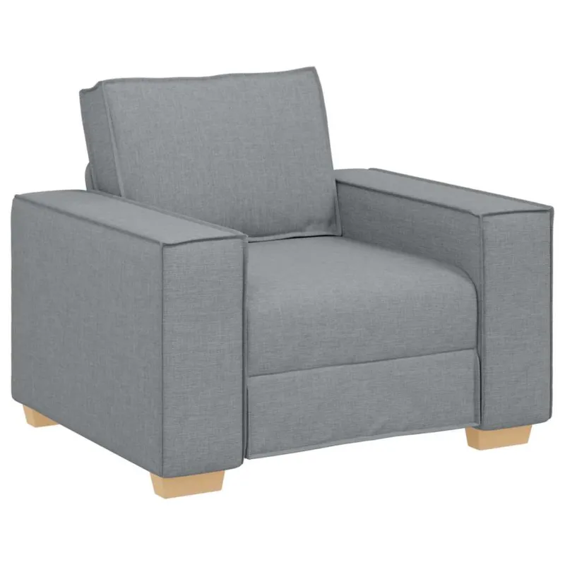 Sofa 3 pcs Šviesiai pilka 220 x 80 x 84 cm Lino mišinio audinys
