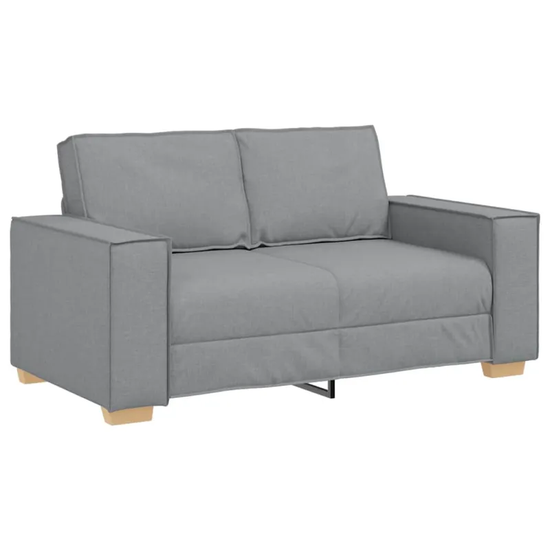 Sofa 3 pcs Šviesiai pilka 220 x 80 x 84 cm Lino mišinio audinys