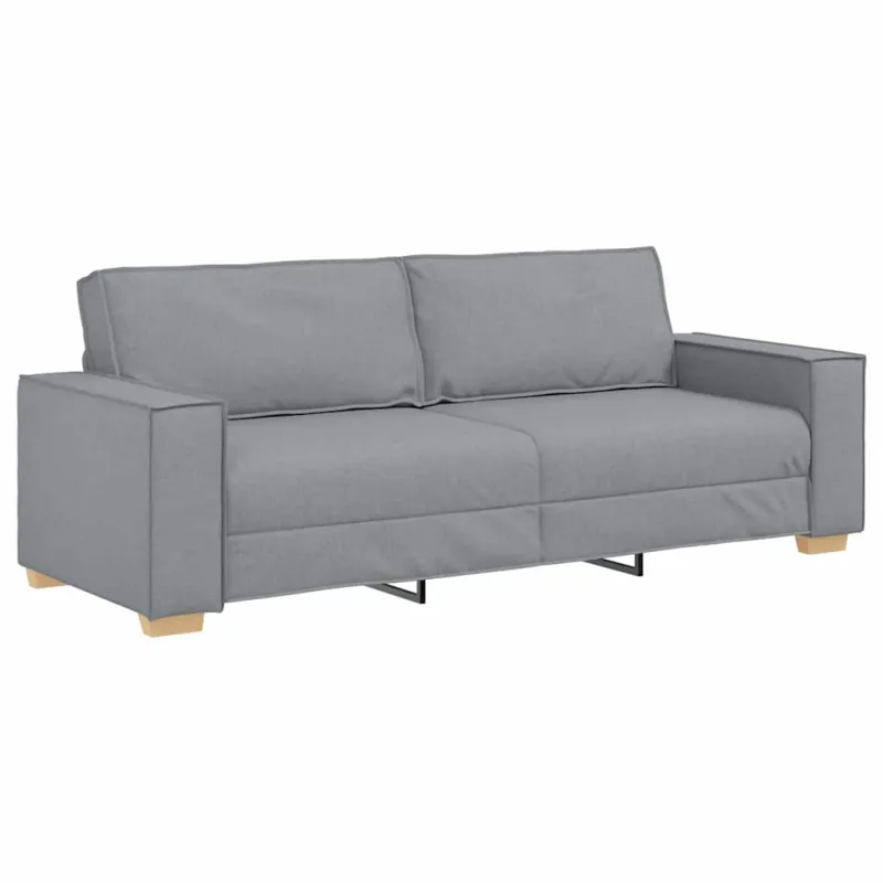 Sofa 3 pcs Šviesiai pilka 220 x 80 x 84 cm Lino mišinio audinys