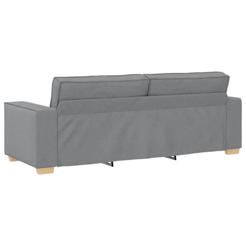 Sofa 3 pcs Šviesiai pilka 220 x 80 x 84 cm Lino mišinio audinys