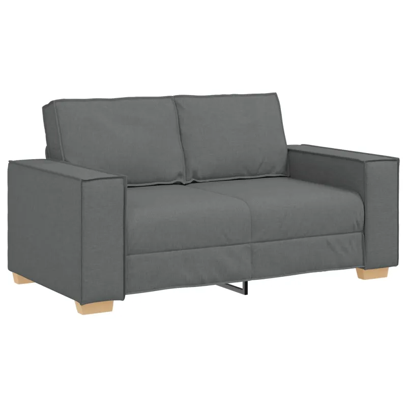 Sofa 3 pcs Tamsiai pilka 220 x 80 x 84 cm Lino mišinio audinys