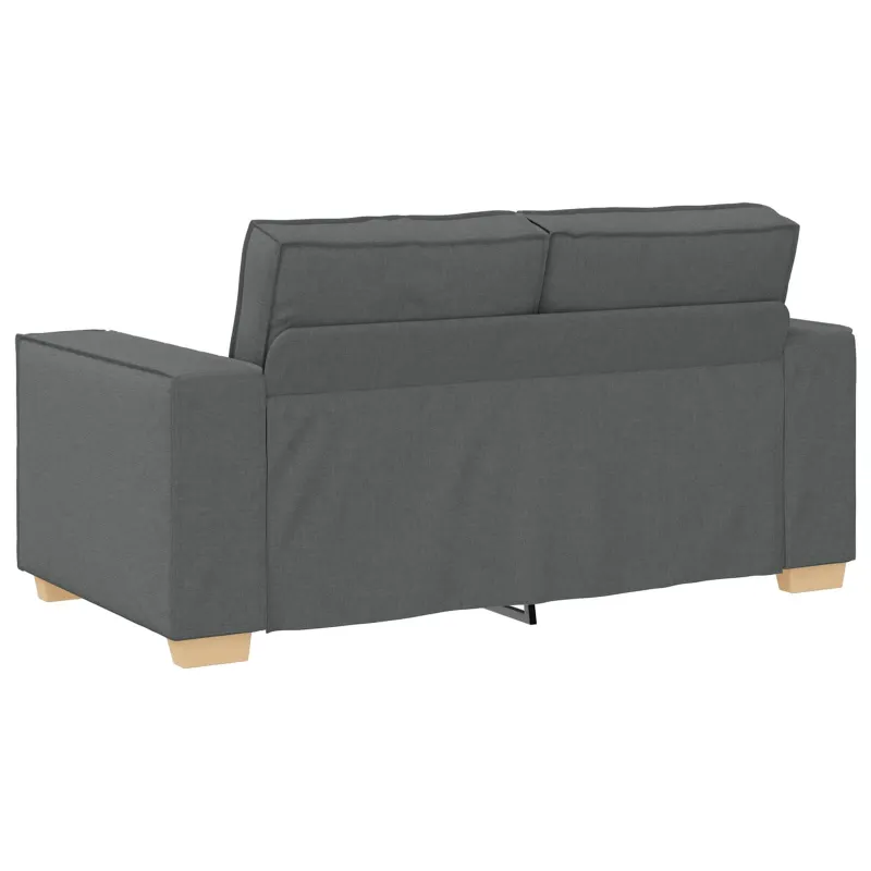 Sofa 3 pcs Tamsiai pilka 220 x 80 x 84 cm Lino mišinio audinys